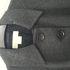 Michael Kors Dolman Short Sleeve Jacket Grey & Black Plaid